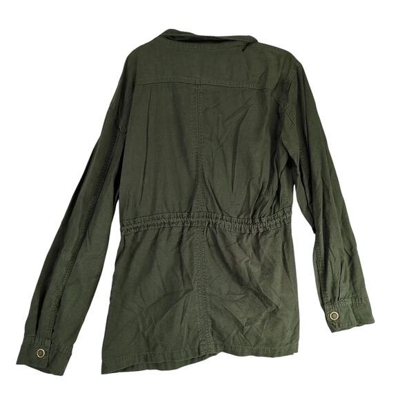 Vanity Dark Green Full Zip Military Jacket Women's M Gorpcore Drawstring Waist - Picture 3 of 10